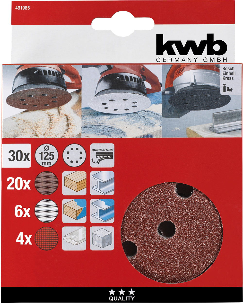 30 Schleifscheiben 125 mm Ø sortiert