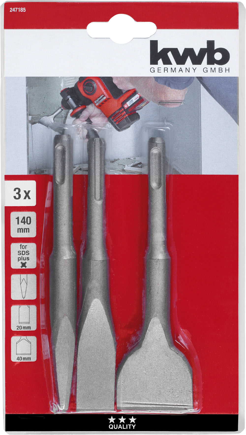 SDS-Plus-Meißel-Satz 3-tlg.