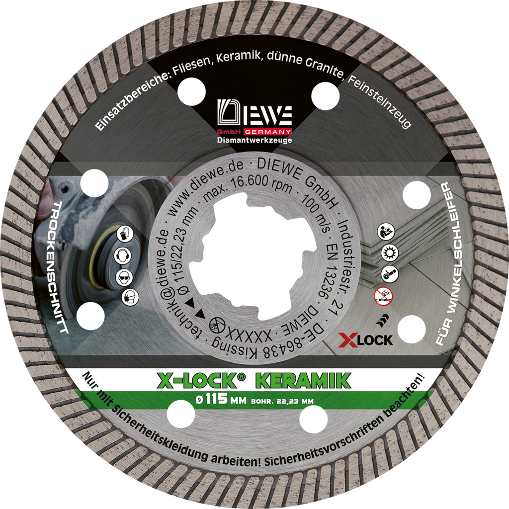 Diamanttrennscheibe KERAMIK Turbo Fine 115 X-Lock