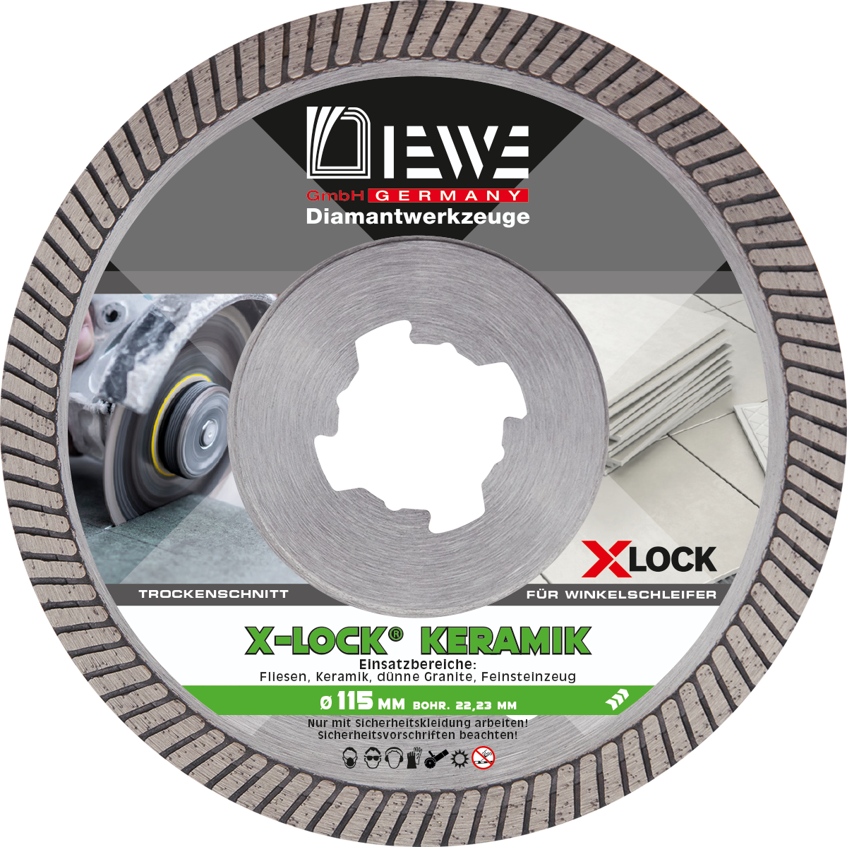 Diamanttrennscheibe KERAMIK Turbo Fine 115 X-Lock