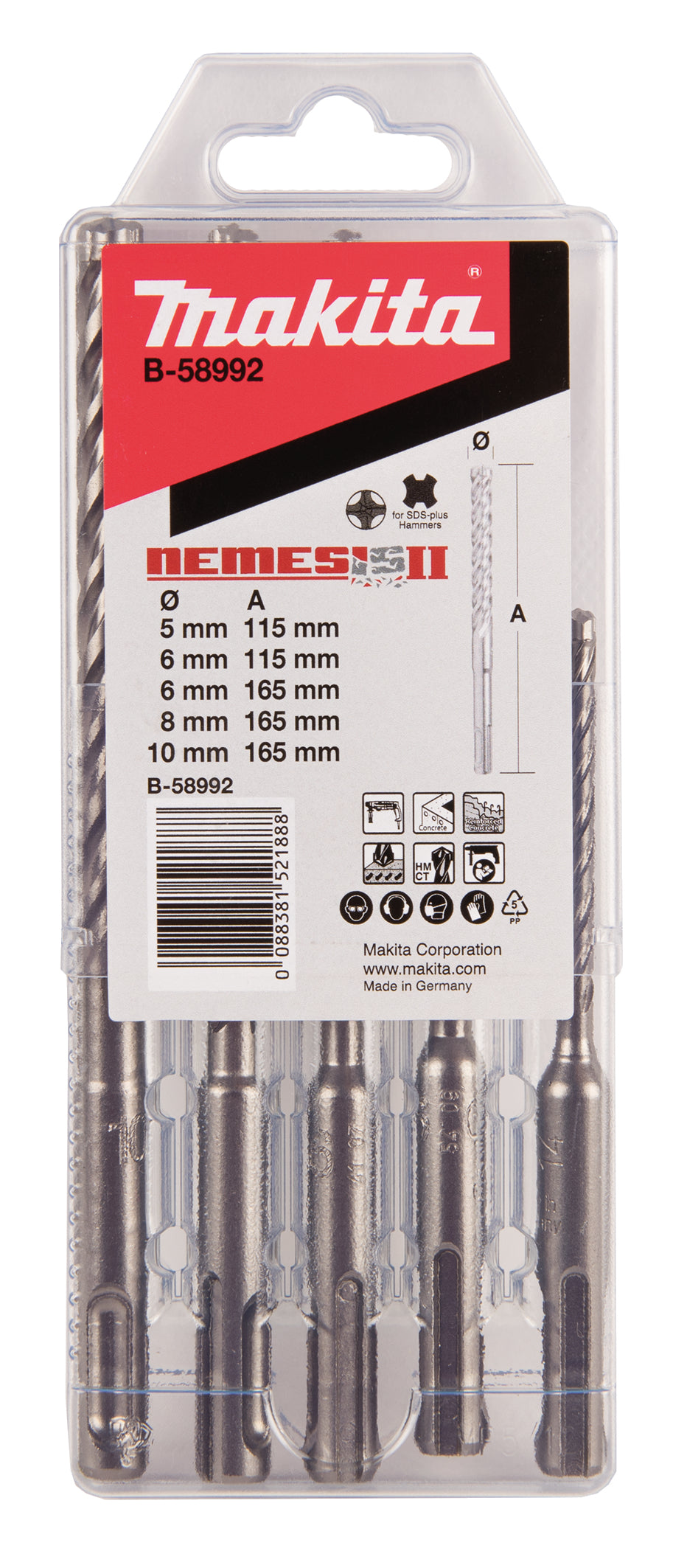 5-tlg. Nemesis II Hammerbohrer Set