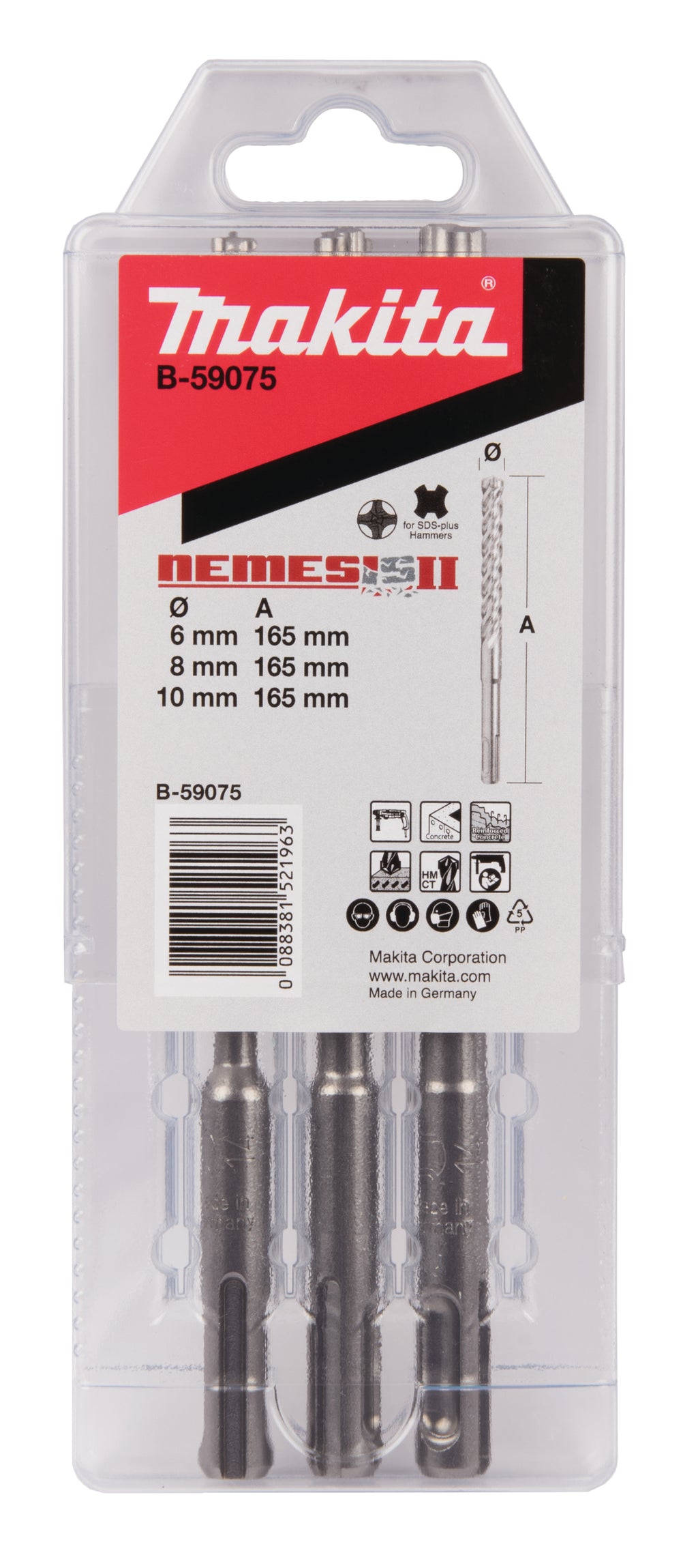 3-tlg. Nemesis II Hammerbohrer Set