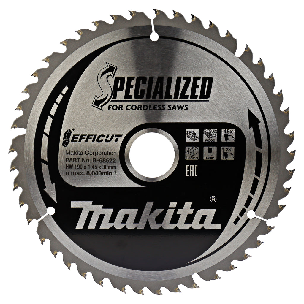 Efficut Handkreissägeblatt / 190 x 30 mm / 45 Zähne