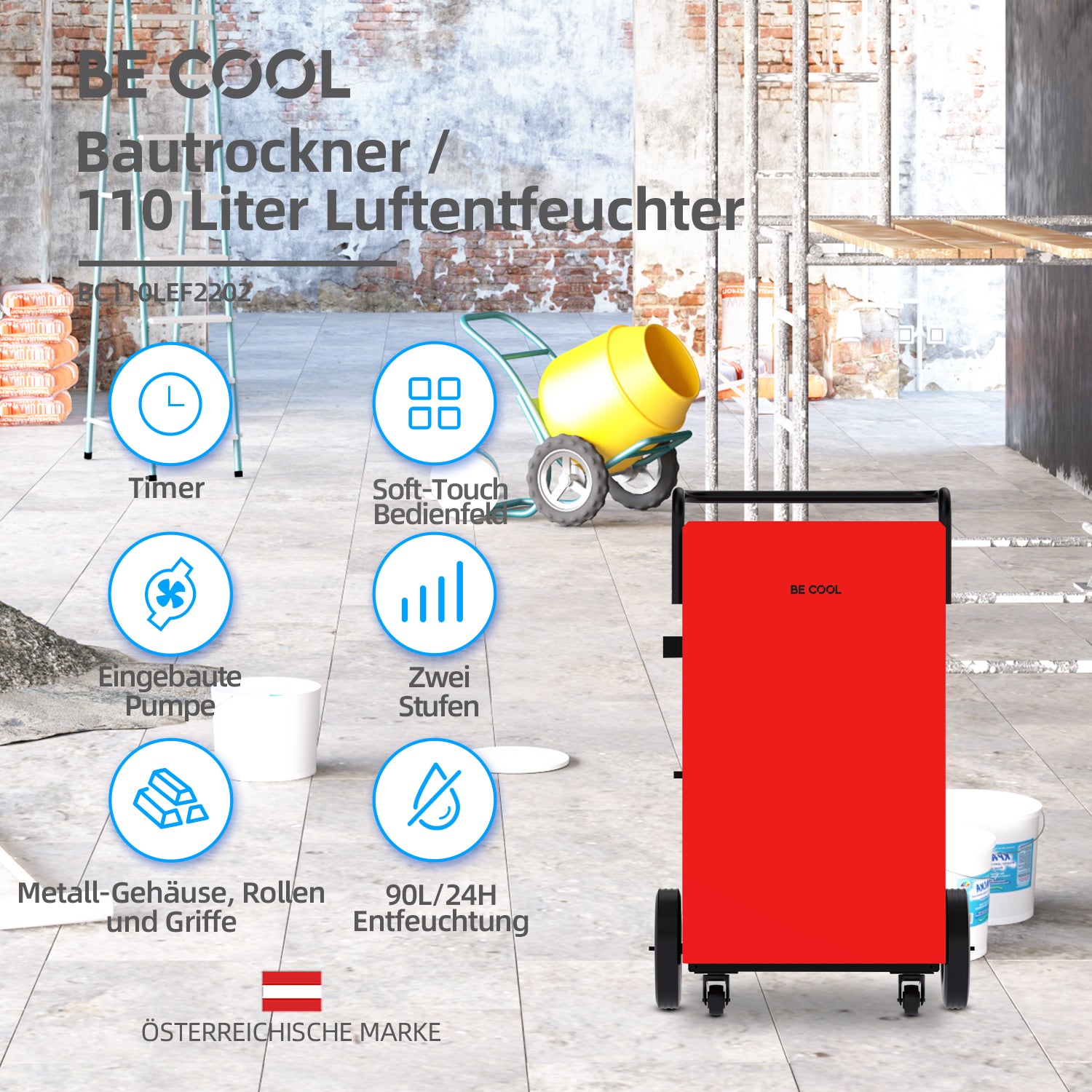 Bautrockner 110 Liter BC110LEF2202