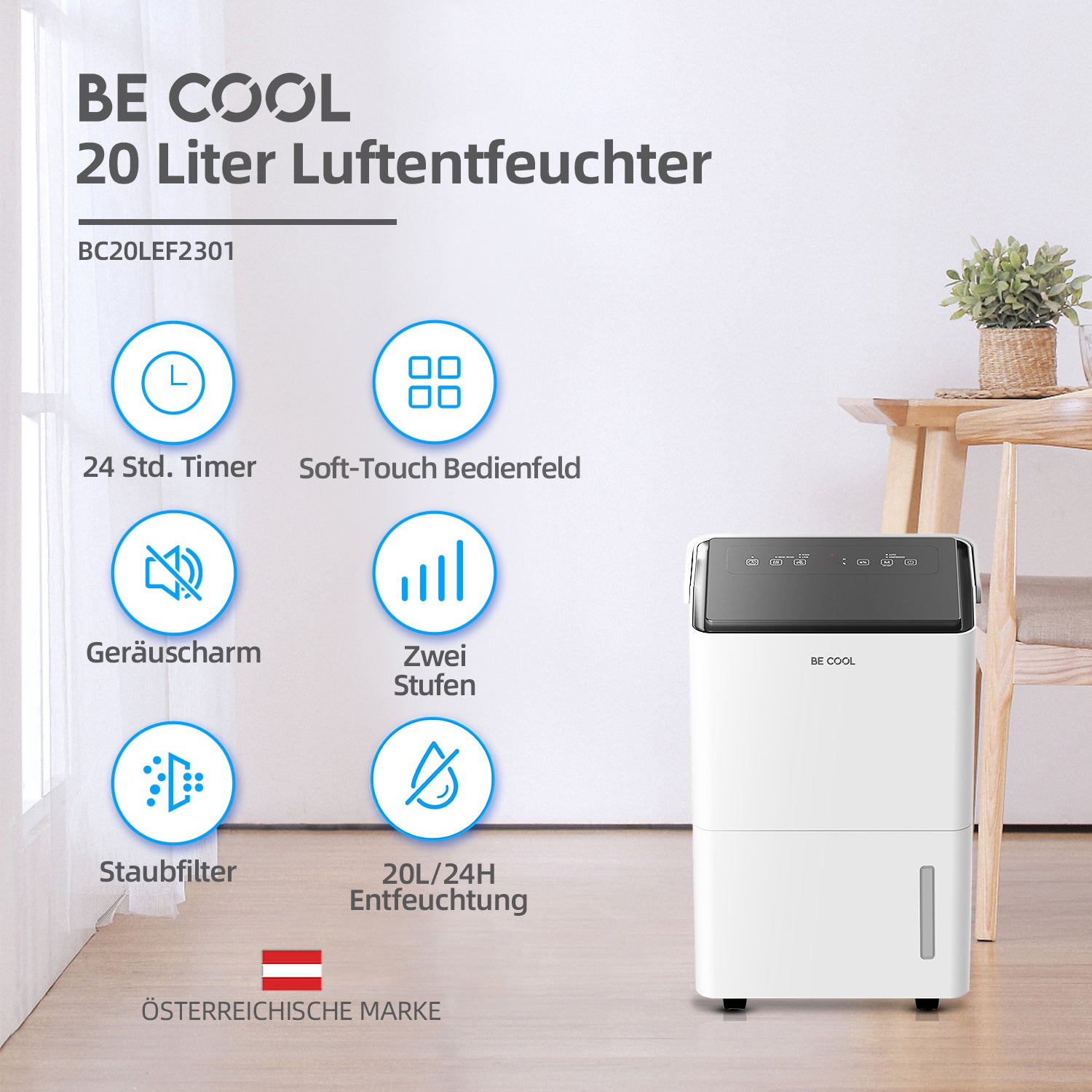 Luftentfeuchter 20 Liter BC20LEF2301