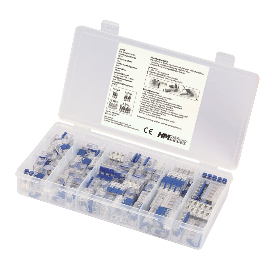 Hebel-Verbindungsklemmen-Sortiment 80-tlg., 0,2-4mm²