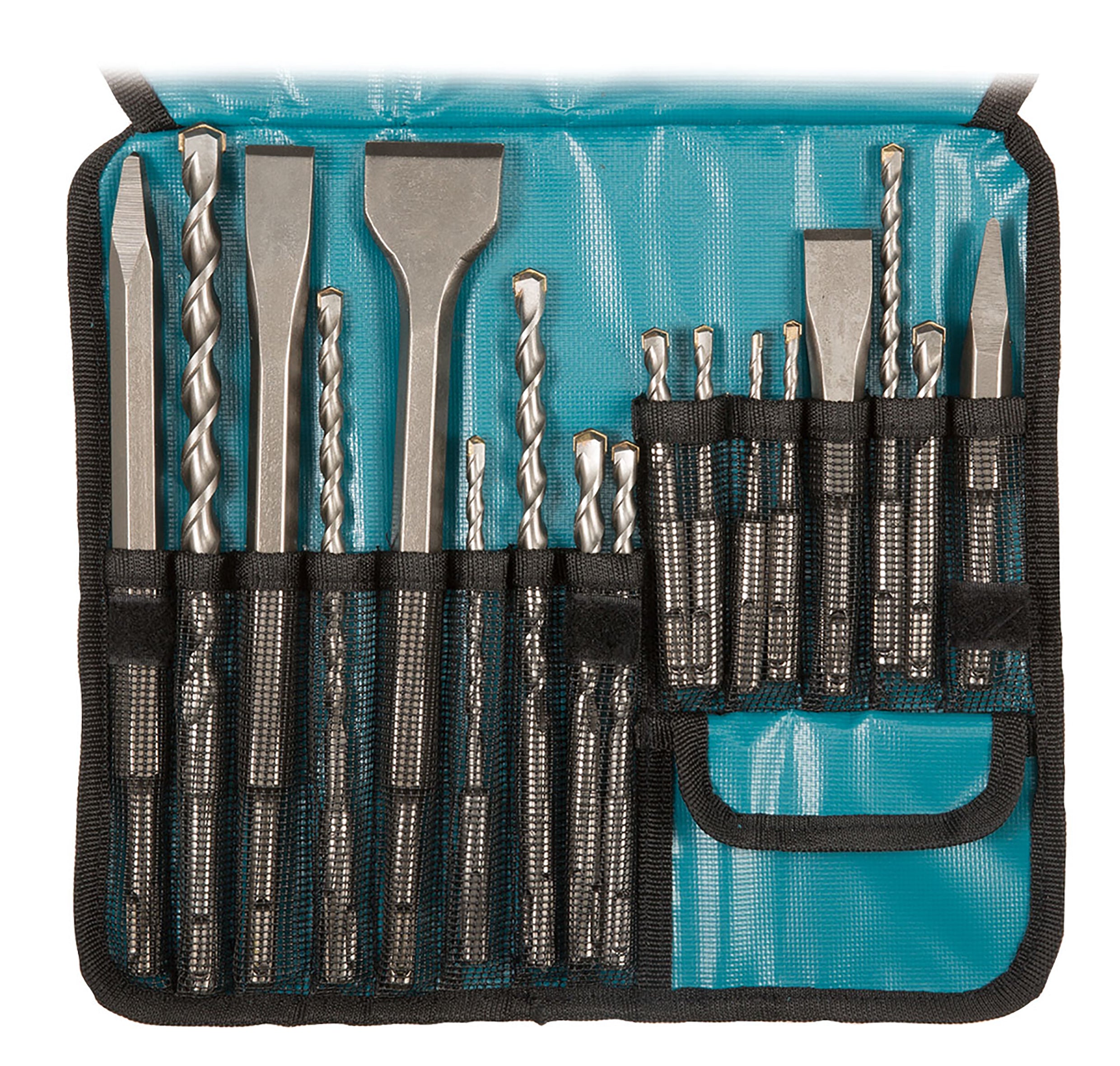 SDS-PLUS Bohrer- und Meißel Set in Rolltasche, 17 tlg.