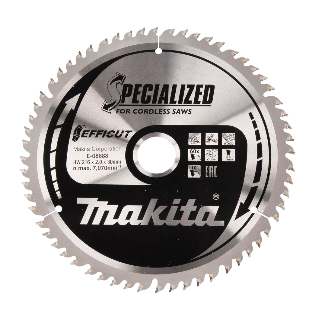 Efficut Sägeblatt für Kapp- & Gehrungssägen / 216 x 30 mm / 60 Zähne