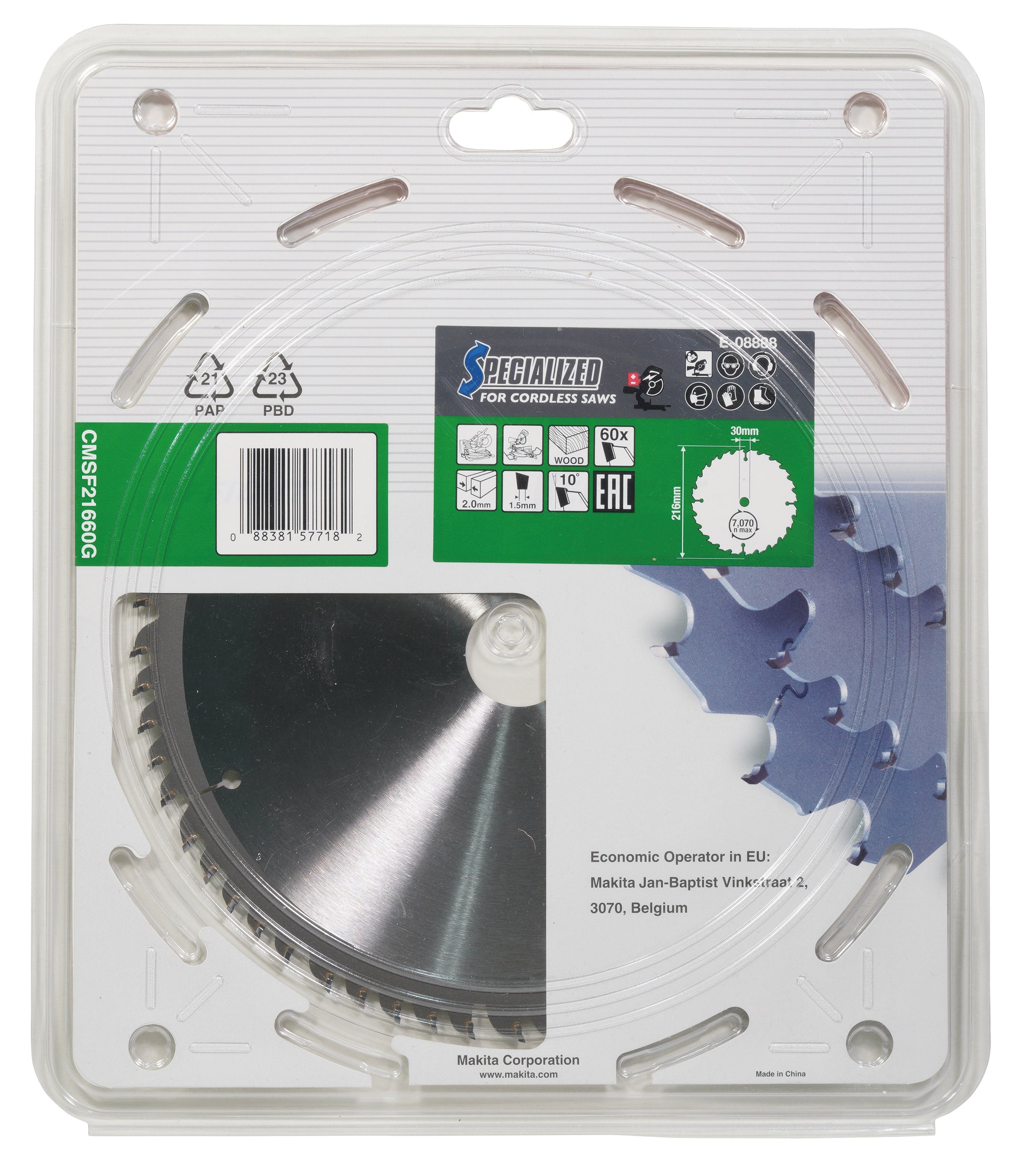 Efficut Sägeblatt für Kapp- & Gehrungssägen / 216 x 30 mm / 60 Zähne