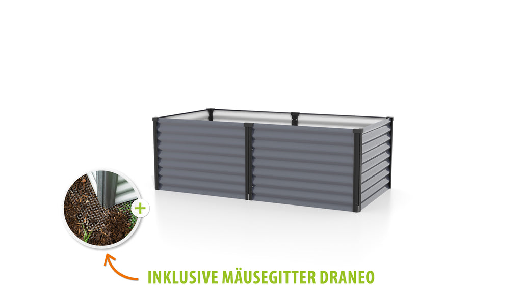 Hochbeet Linus 630, granit/schwarz - Set