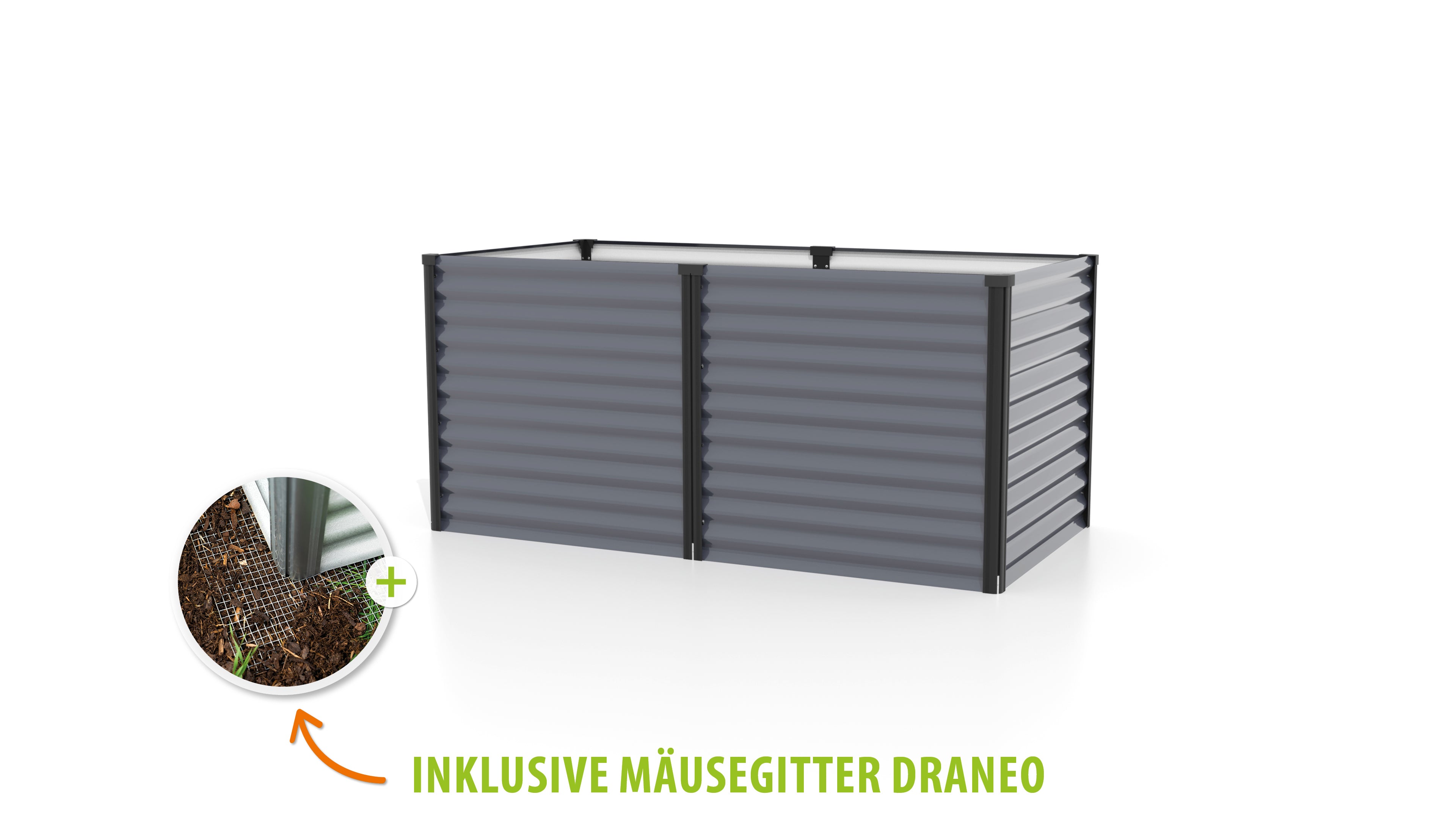 Hochbeet Linus 858, granit/schwarz - Set