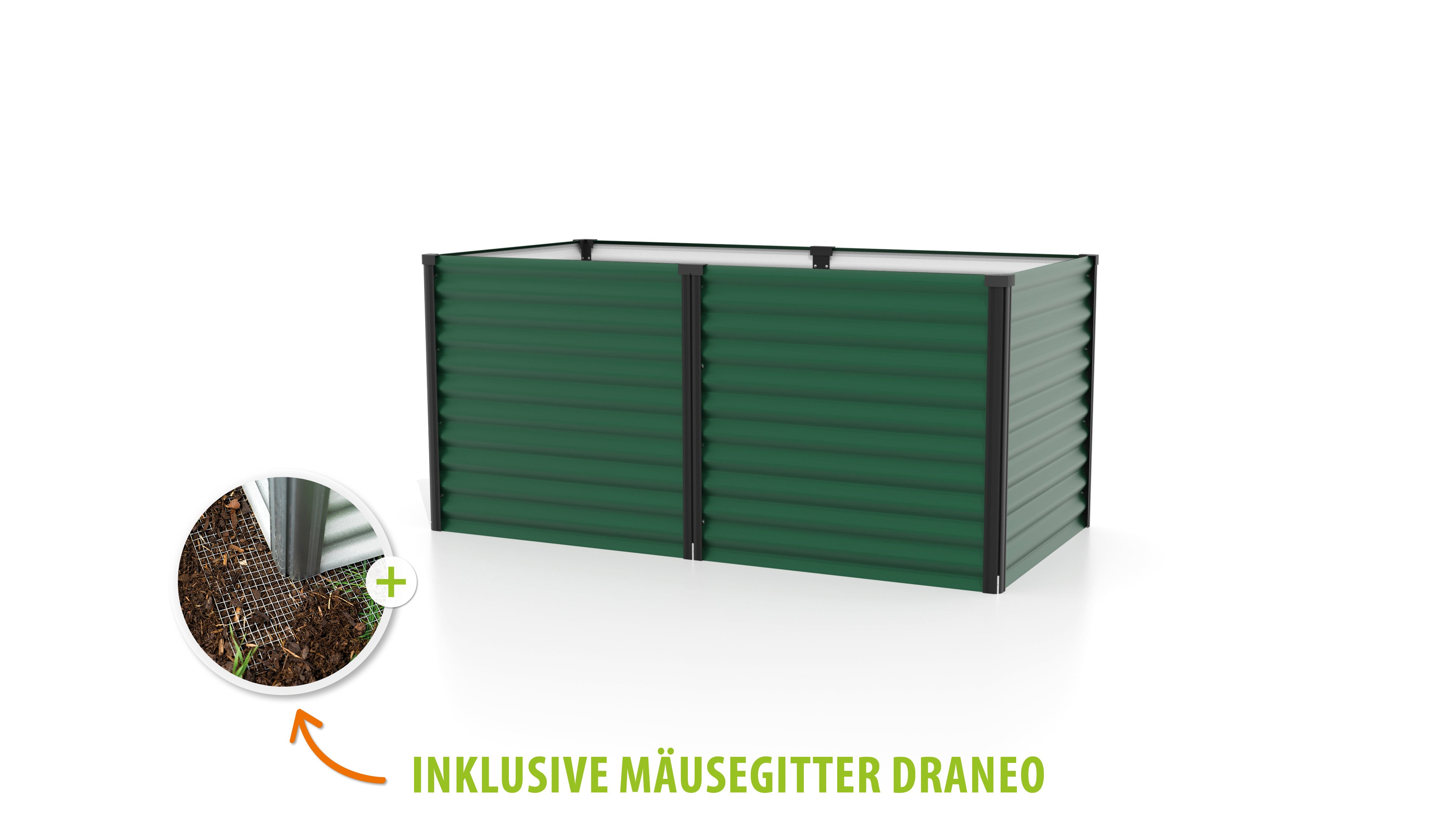 Hochbeet Linus 858, seegras/schwarz - Set