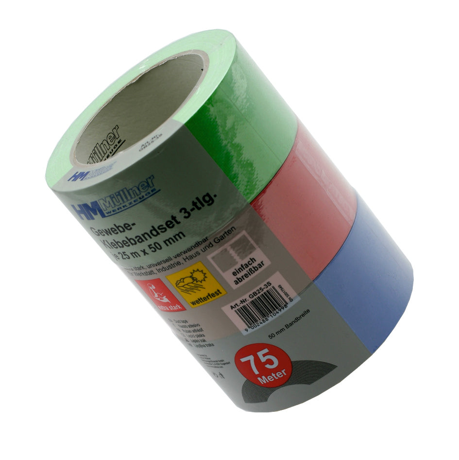 Gewebe-Klebebandset GB25-3S 3-tlg.