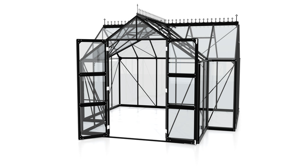 Gewächshaus Clarus ESG 3mm, schwarz - Set