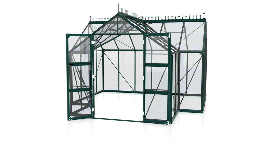 Gewächshaus Clarus ESG 3mm, smaragd - Set