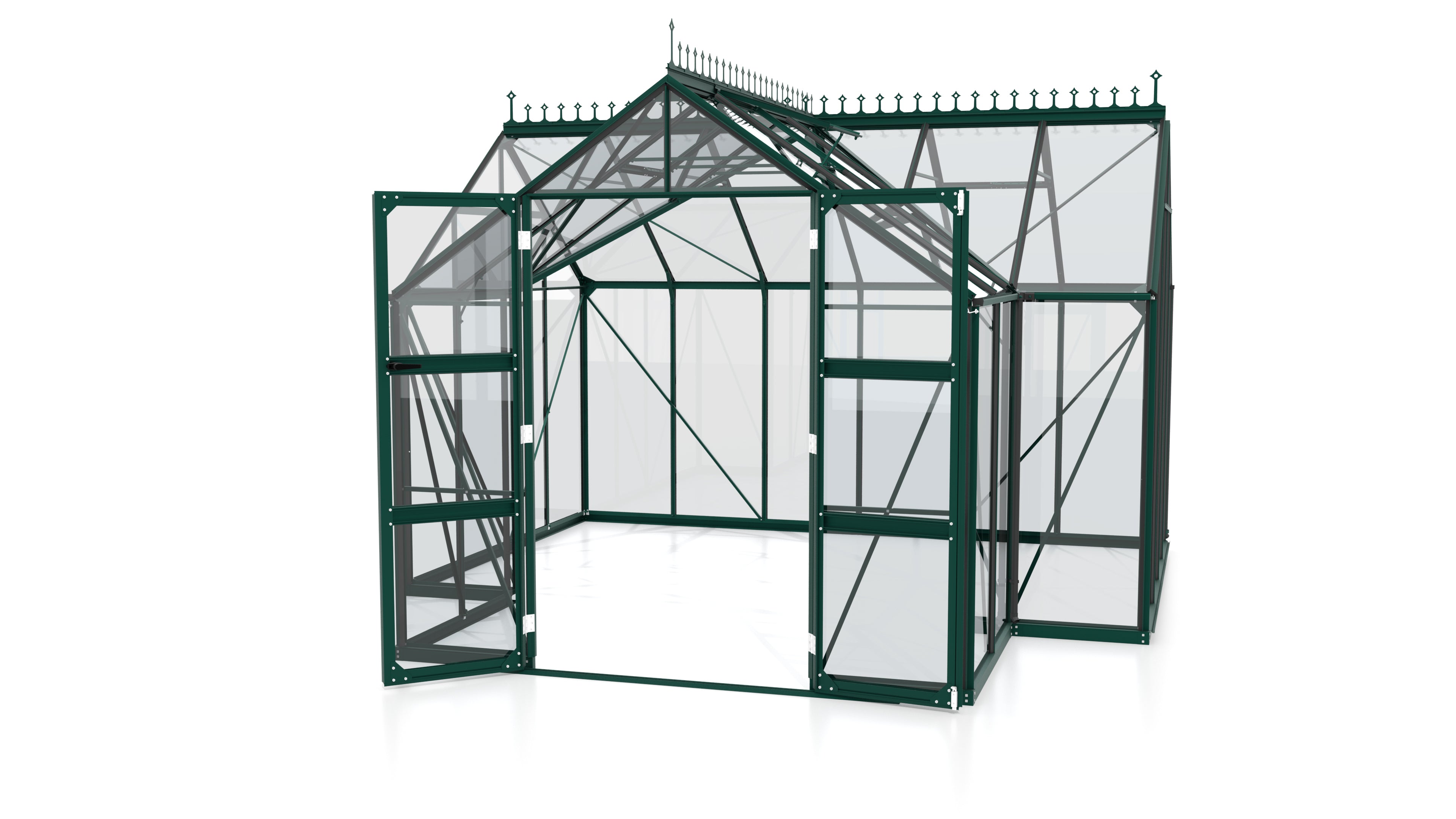 Gewächshaus Clarus ESG 3mm, smaragd - Set