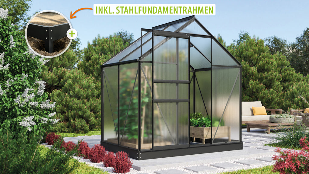 Gewächshaus Comet 2500 HKP4mm, schwarz - Set