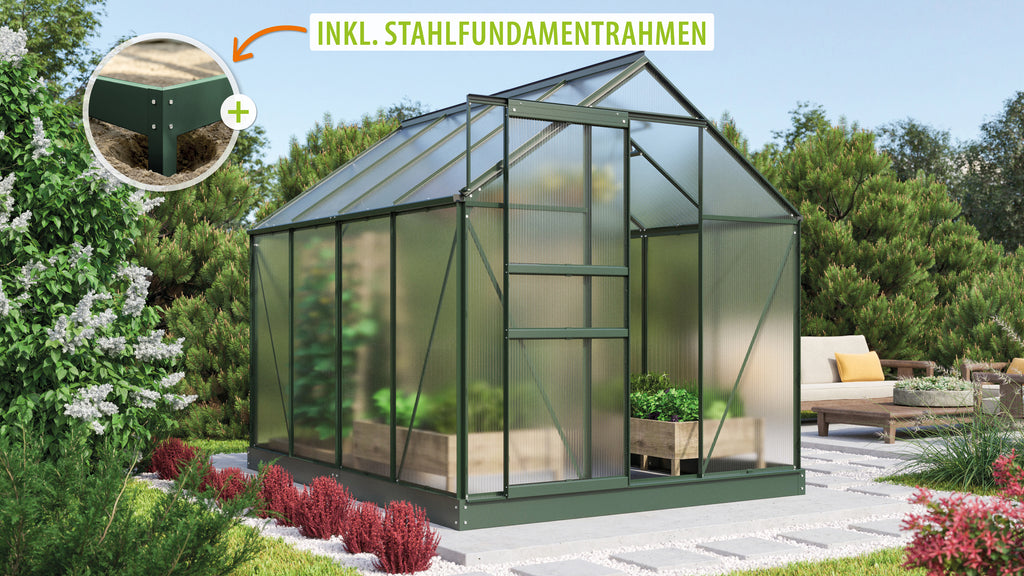 Gewächshaus Comet 5000 HKP4mm, smaragd - Set