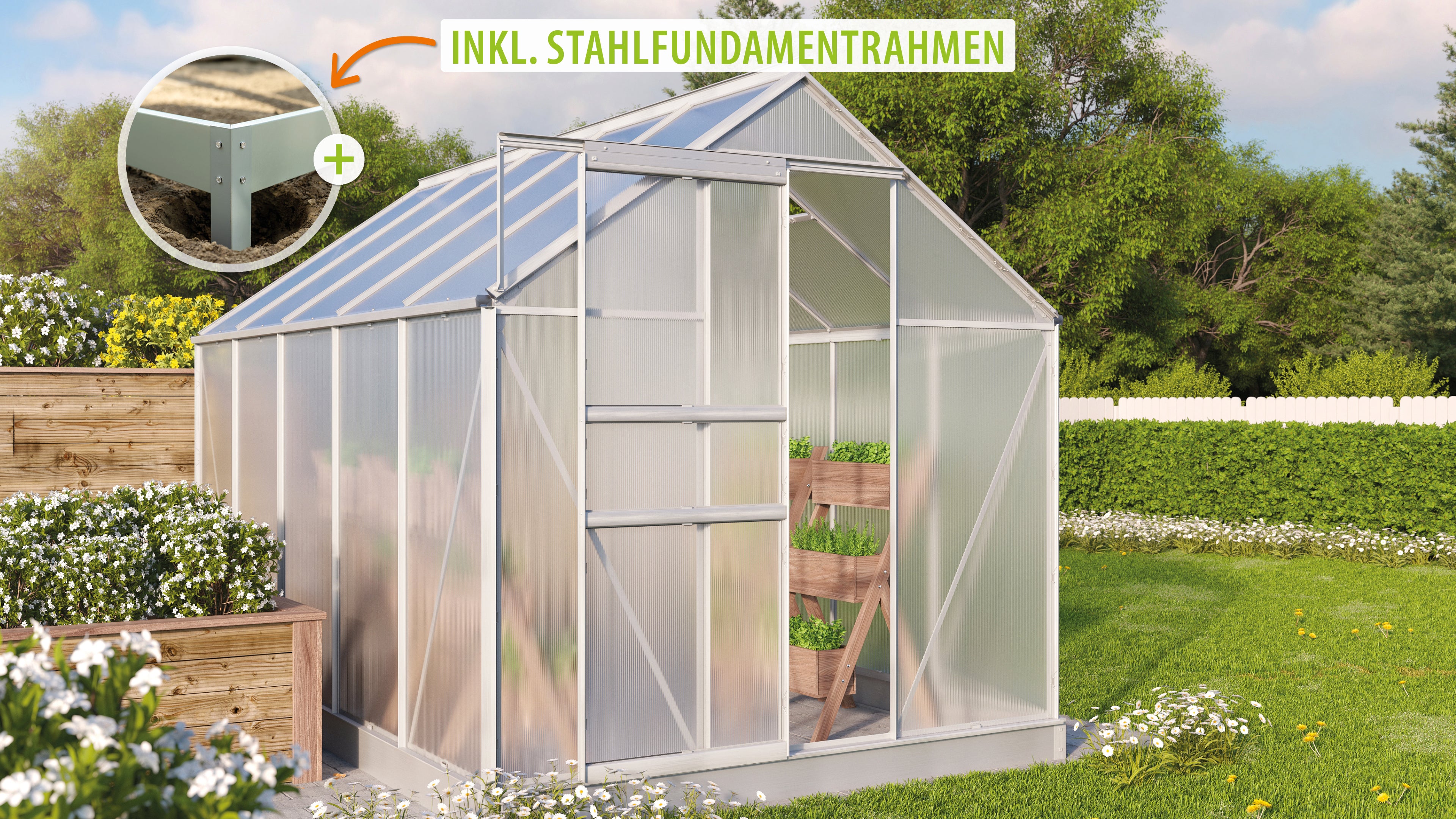 Gewächshaus Comet 6200 HKP 4mm - Set
