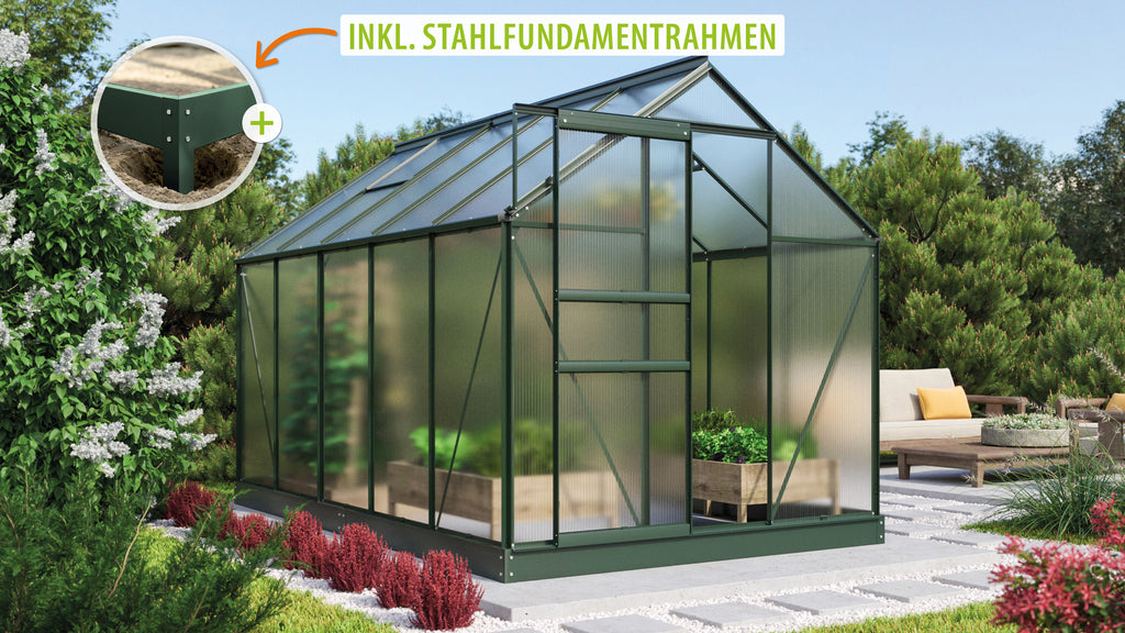 Gewächshaus Comet 6200 HKP4mm, smaragd - Set