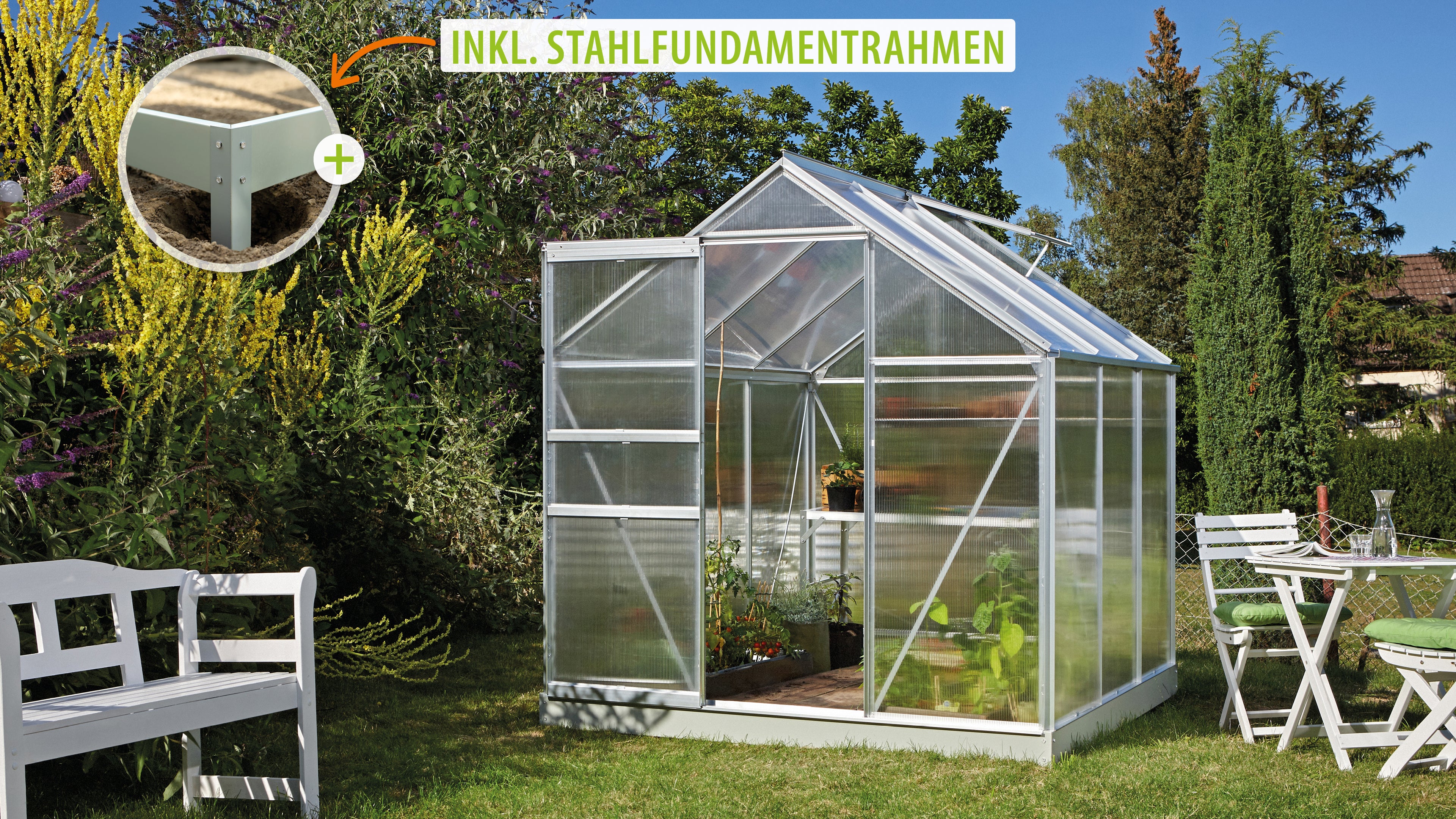Gewächshaus Comet 3800 HKP 4mm - Set