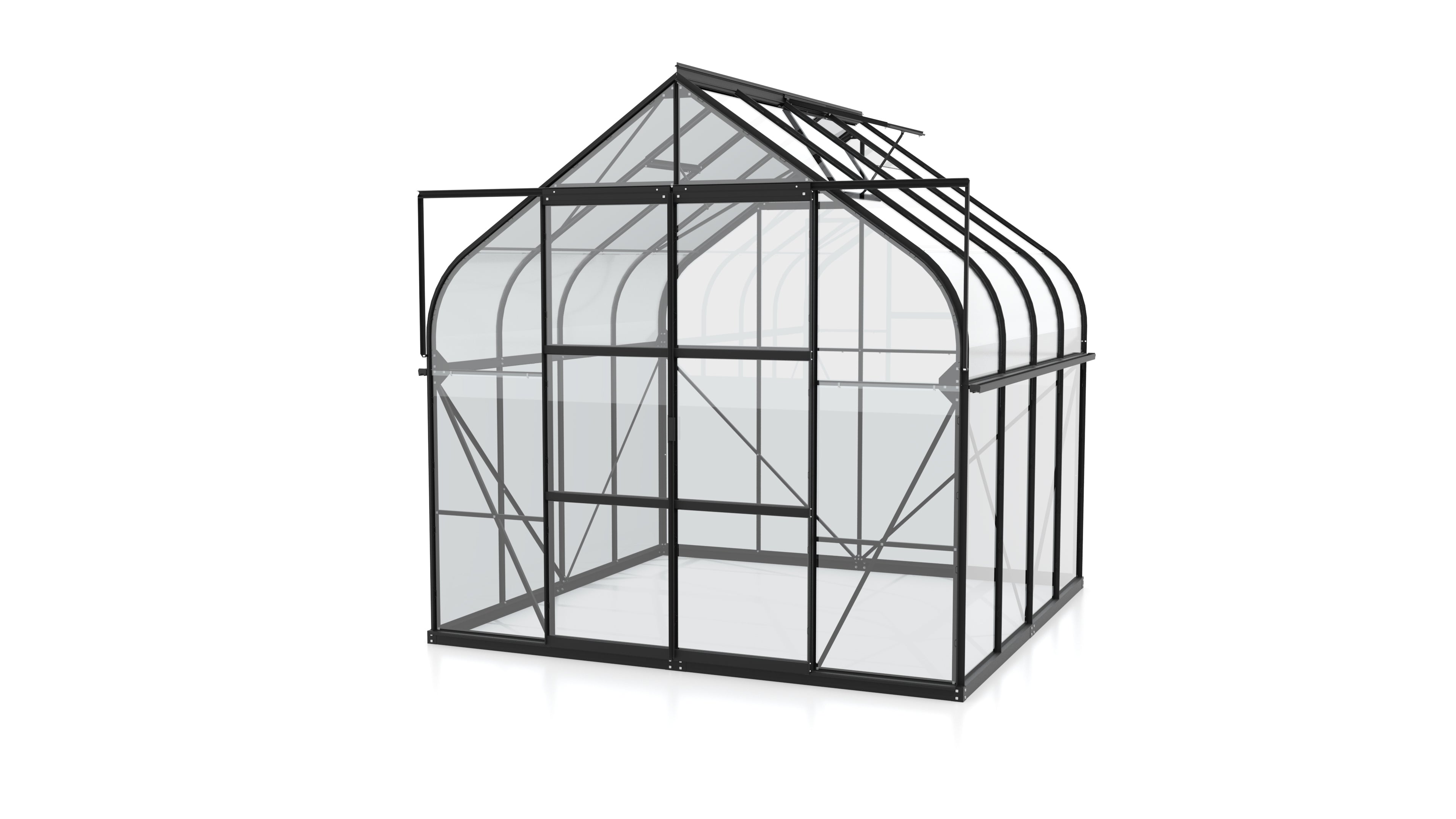 Gewächshaus Diana 6700 ESG3mm, schwarz - Set