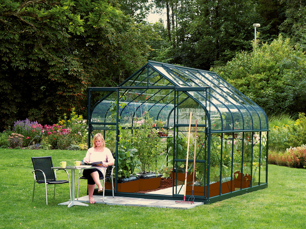 Gewächshaus Diana 9900 ESG3mm, smaragd - Set