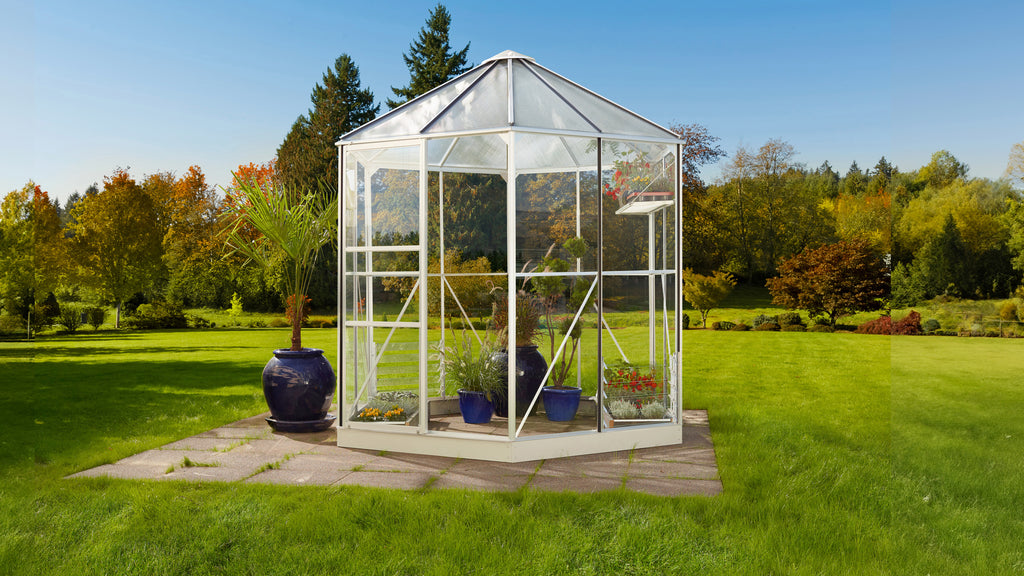 Gewächshaus Hera 4500 ESG/HKP, inkl Fundament 6cm weiß
