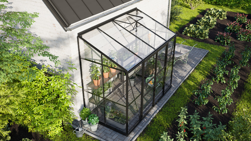 Gewächshaus Ida 3300 ESG3mm, schwarz - Set
