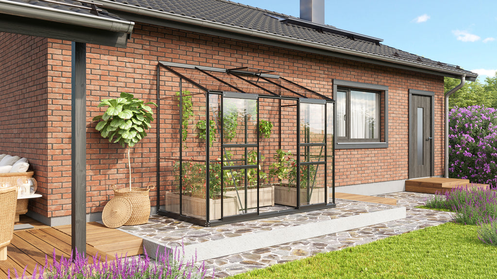 Gewächshaus Ida 3300 ESG3mm, schwarz - Set