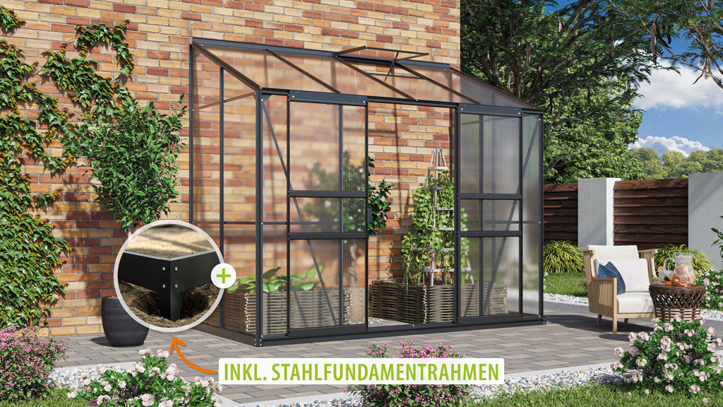 Gewächshaus Ida 3300 HKP 4mm, schwarz - Set