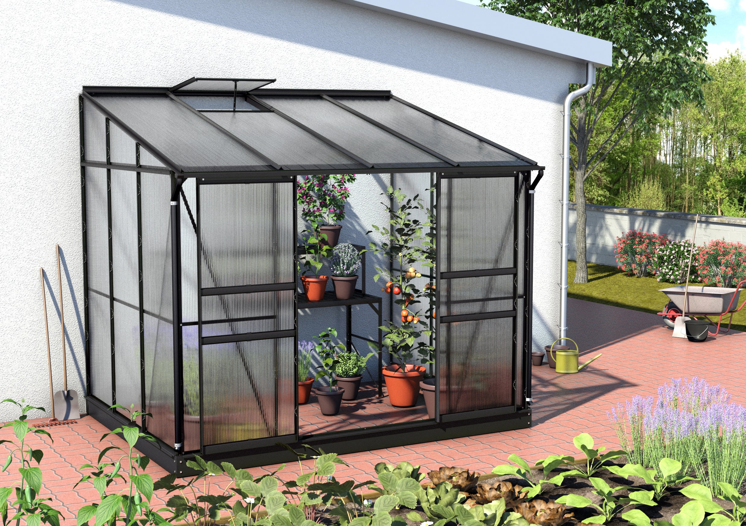 Gewächshaus Ida 5200 HKP 4mm, schwarz - Set