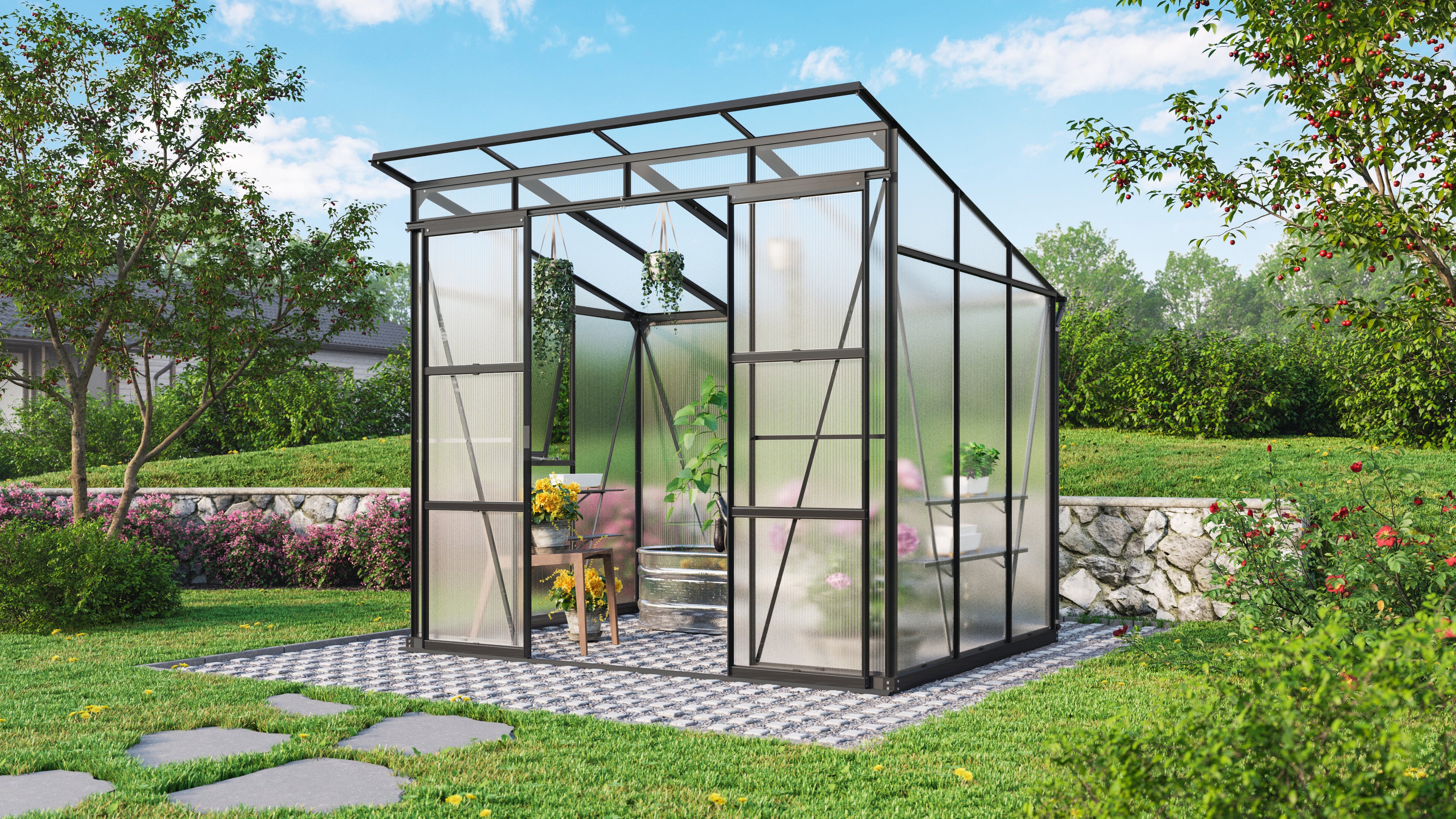 Gewächshaus Playa 5900 HKP6mm, schwarz