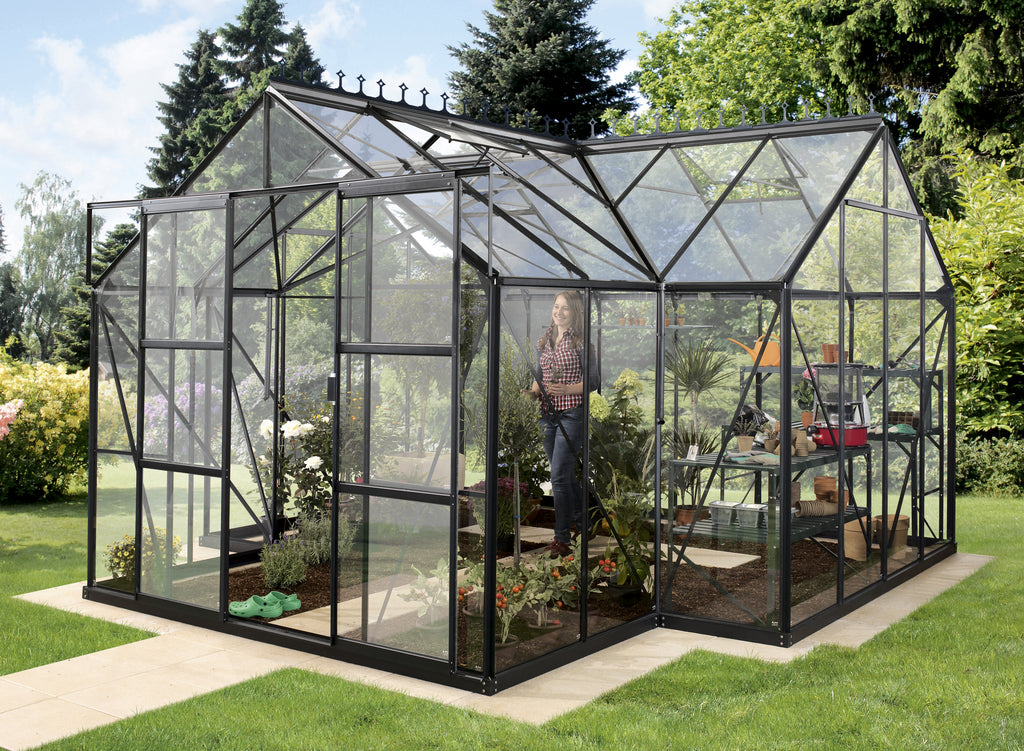 Gewächshaus Sirius ESG 3mm, schwarz - Set
