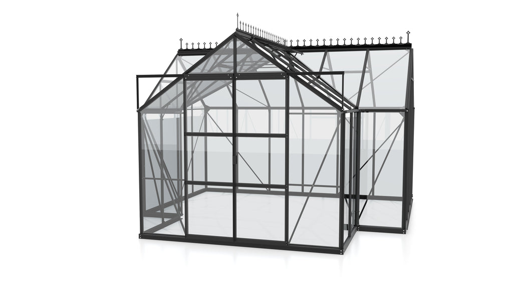 Gewächshaus Sirius ESG 3mm, schwarz - Set