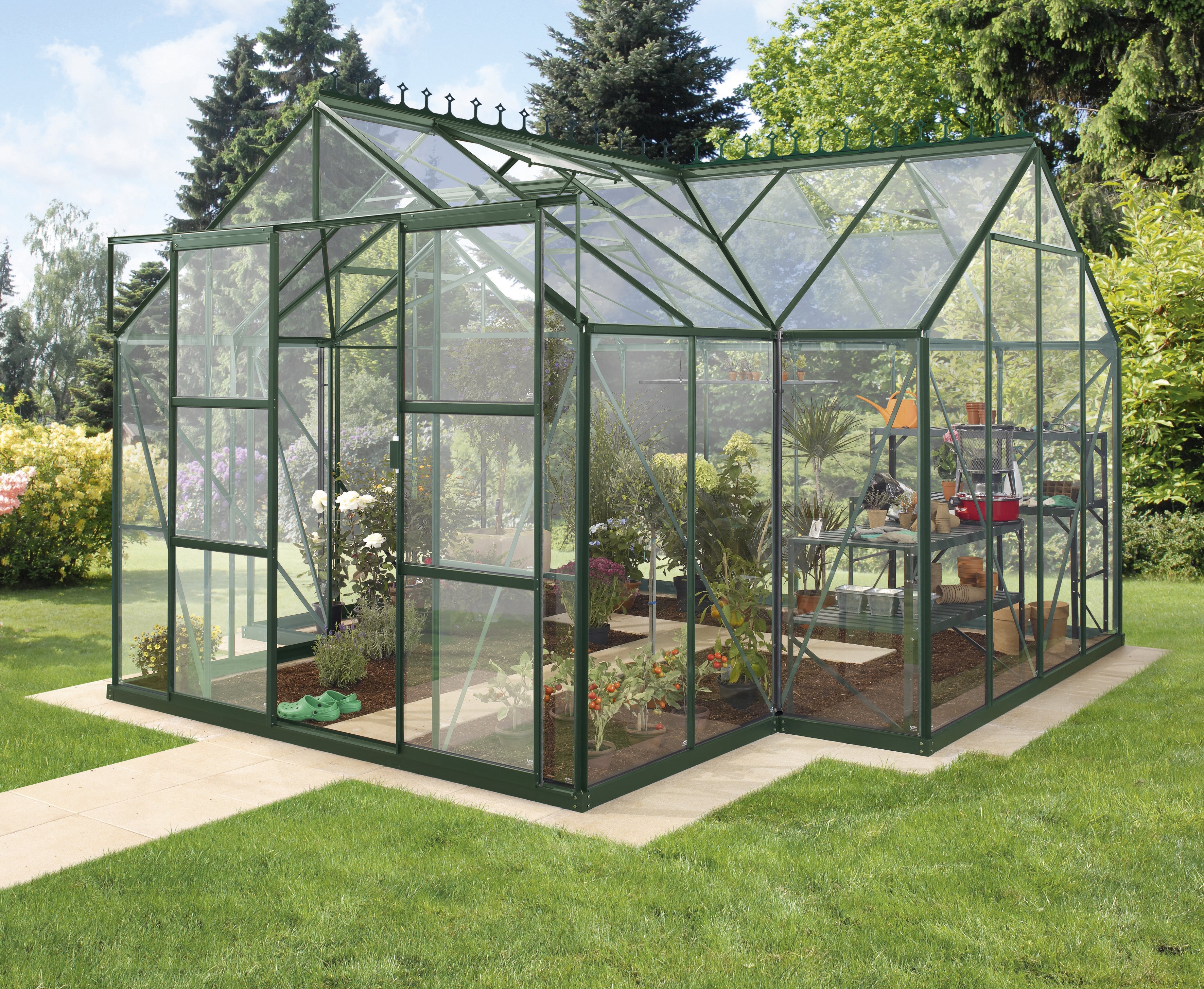 Gewächshaus Sirius ESG 3mm, smaragd - Set