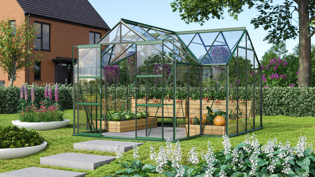 Gewächshaus Sirius ESG 3mm, smaragd - Set