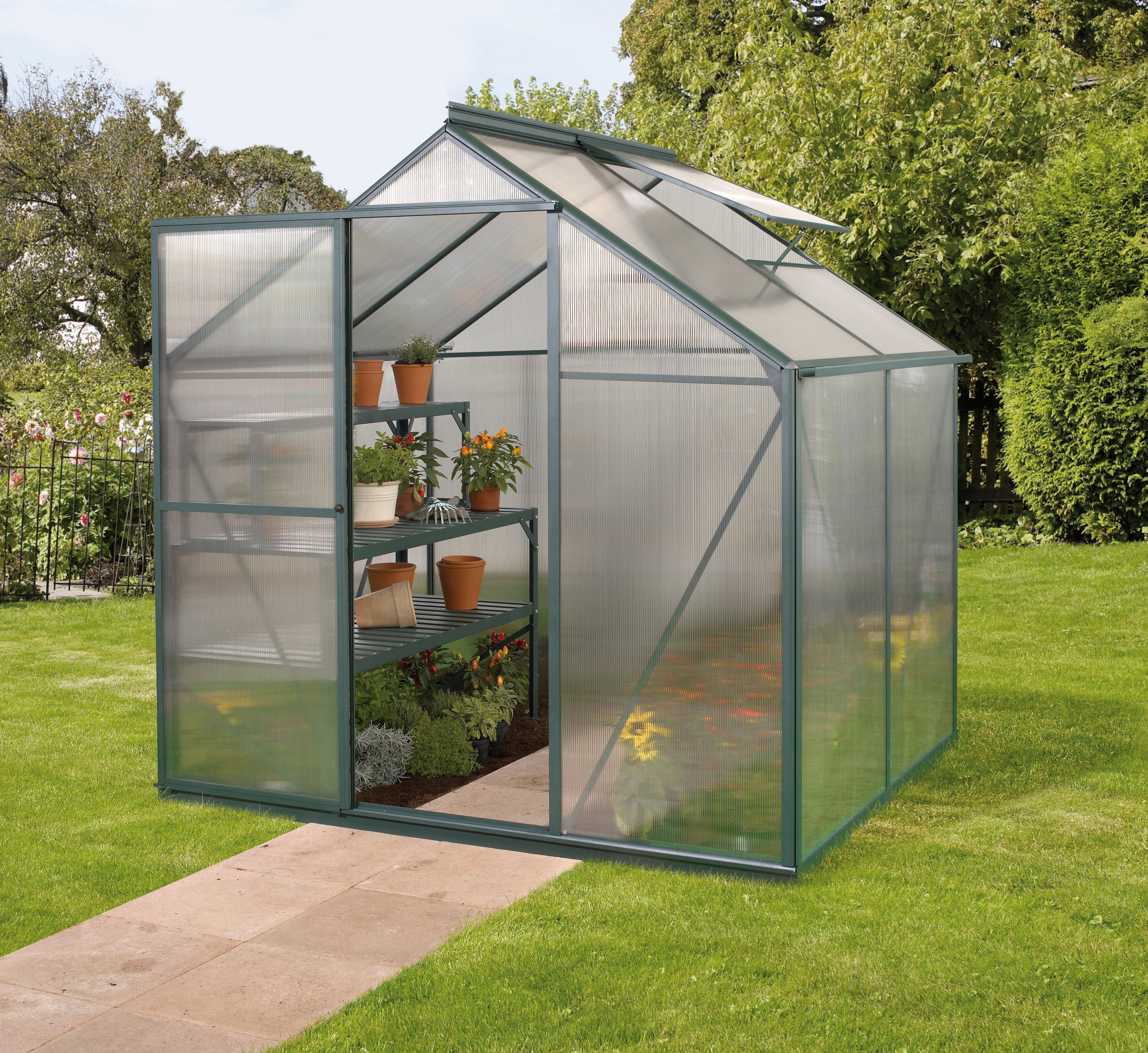 Gewächshaus Triton 2500 HKP 6mm, smaragd - Set