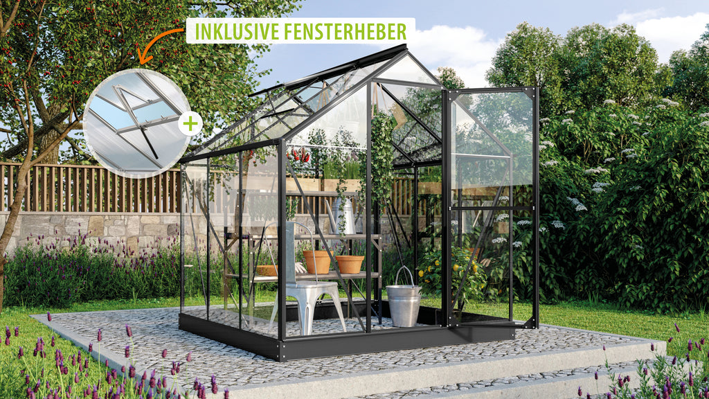 Gewächshaus Triton 3800 ESG 3mm, schwarz - Set