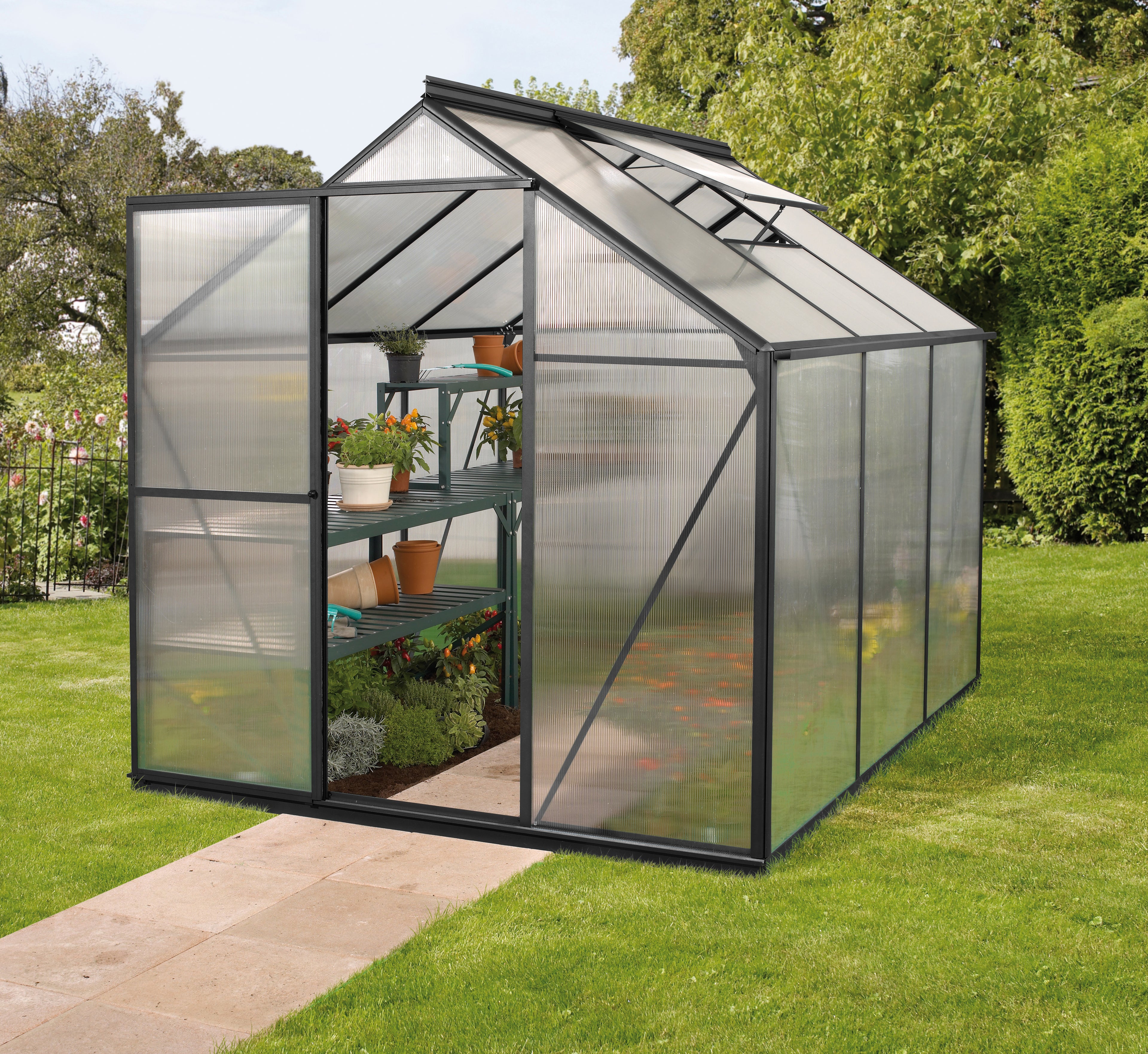 Gewächshaus Triton 3800 HKP 6mm, schwarz - Set