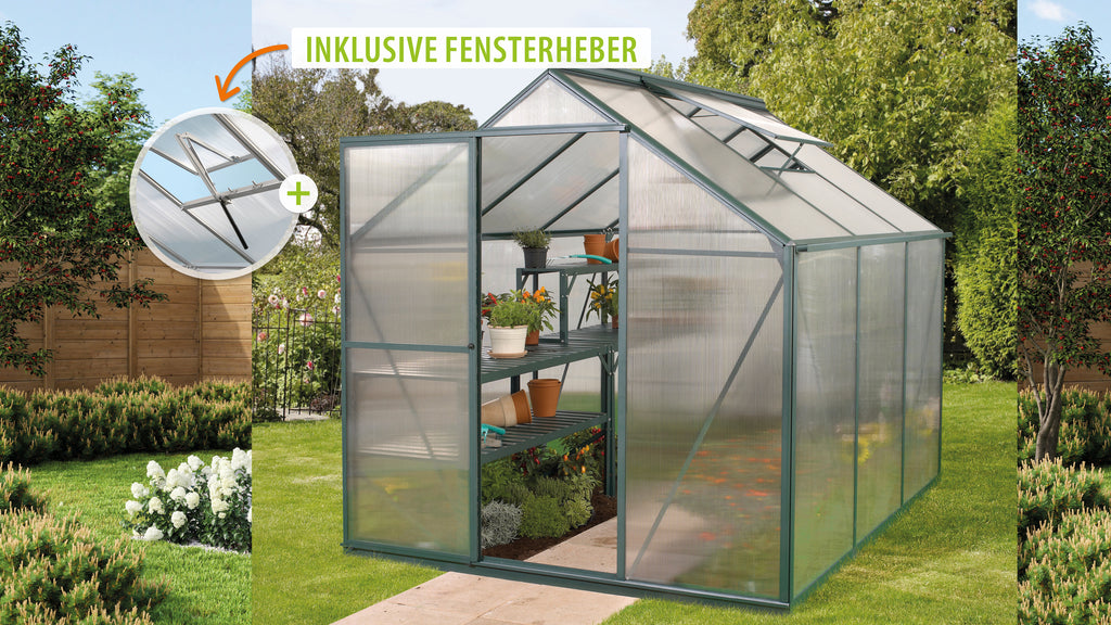 Gewächshaus Triton 3800 HKP 6mm, smaragd - Set