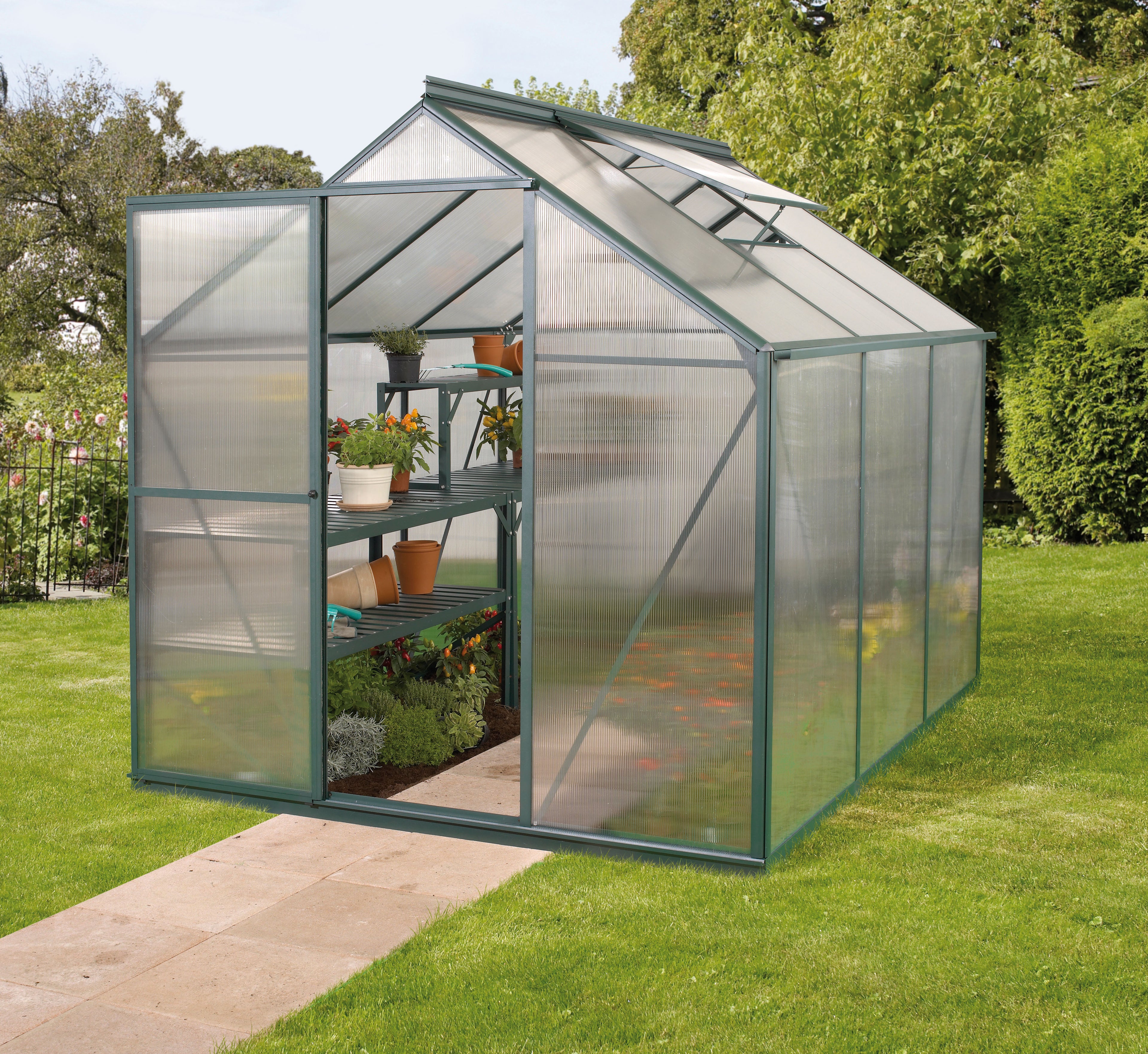 Gewächshaus Triton 3800 HKP 6mm, smaragd - Set