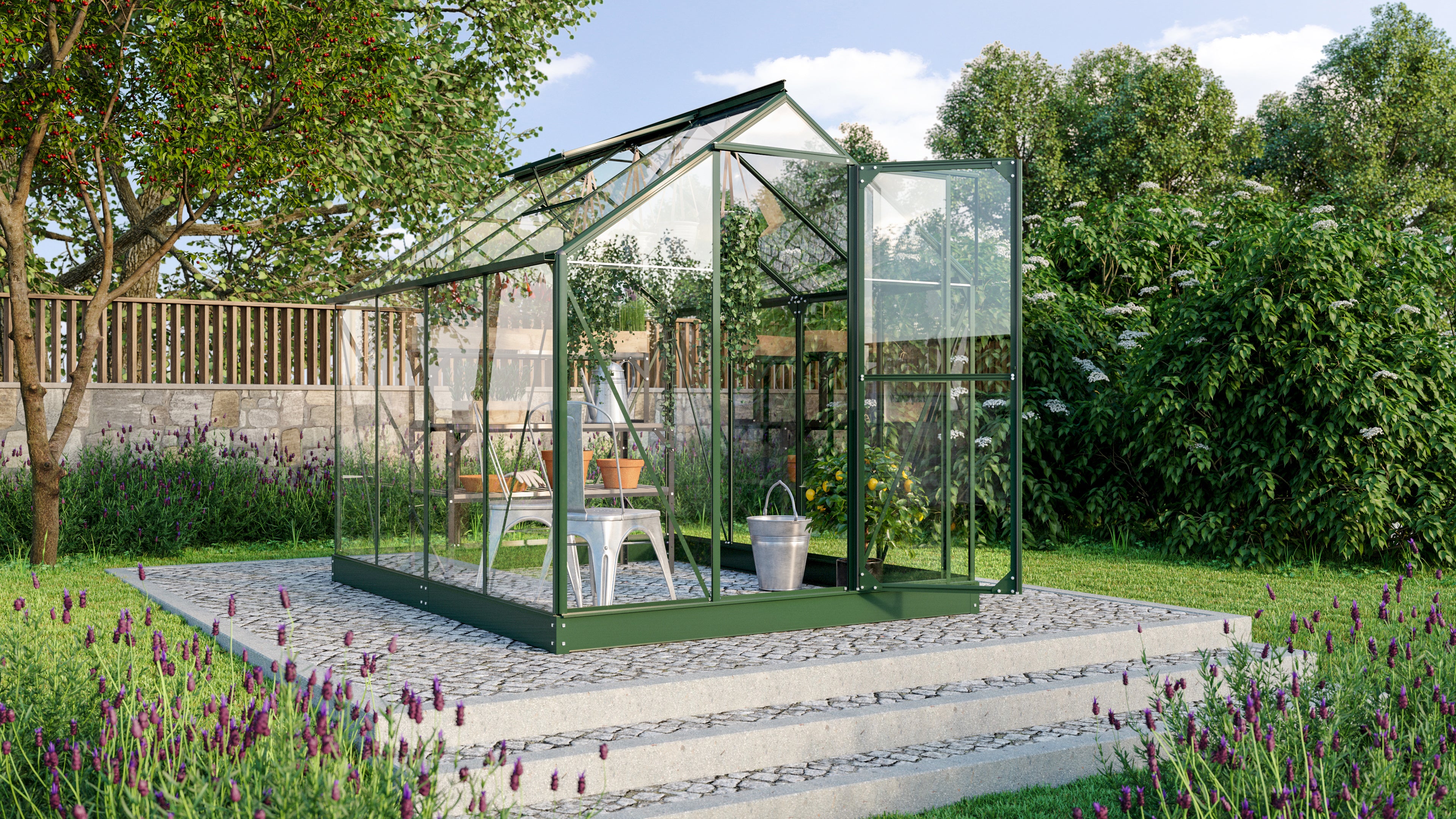 Gewächshaus Triton 5000 ESG 3mm, smaragd - Set