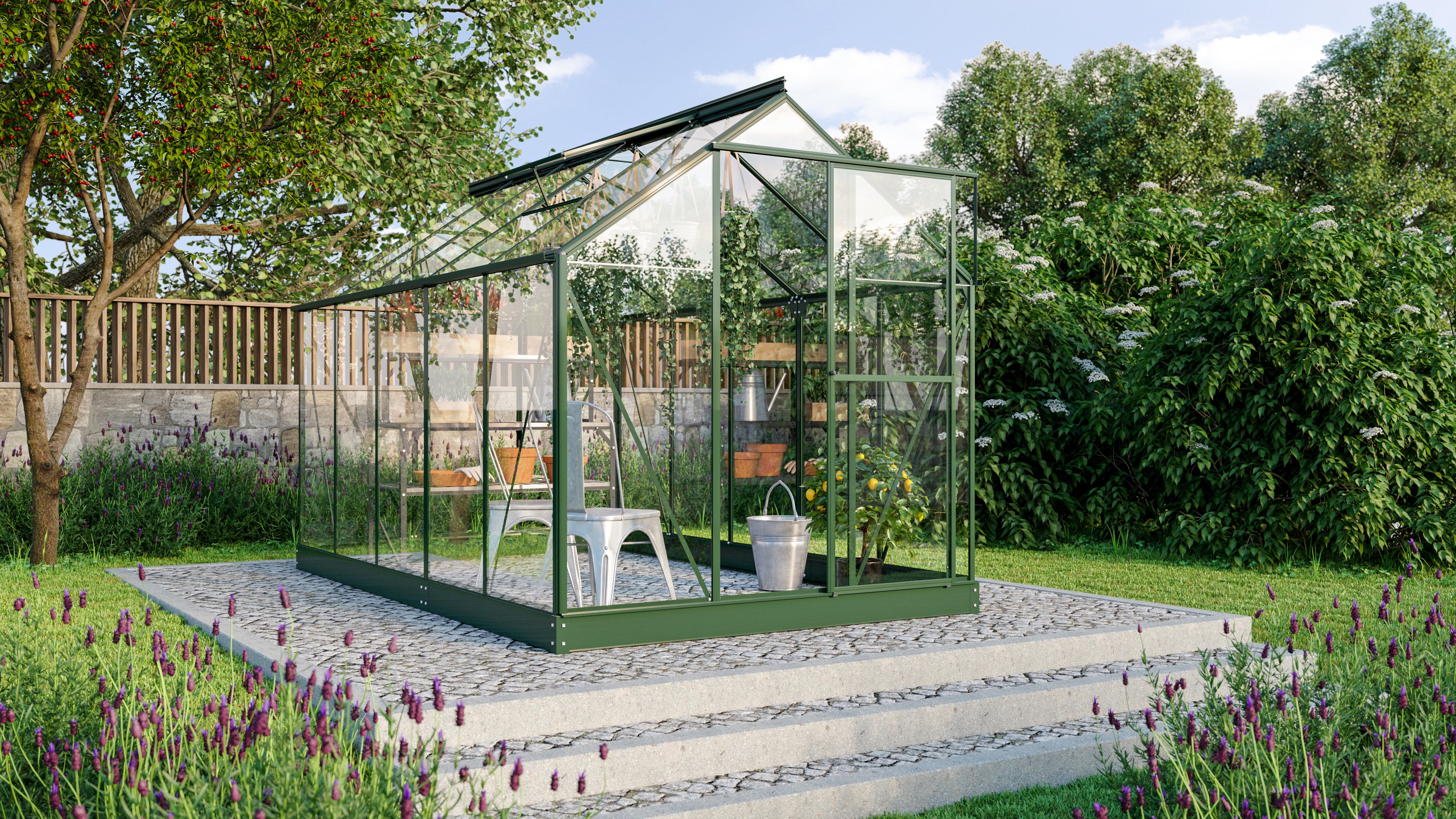 Gewächshaus Triton 6200 ESG 3mm, smaragd - Set