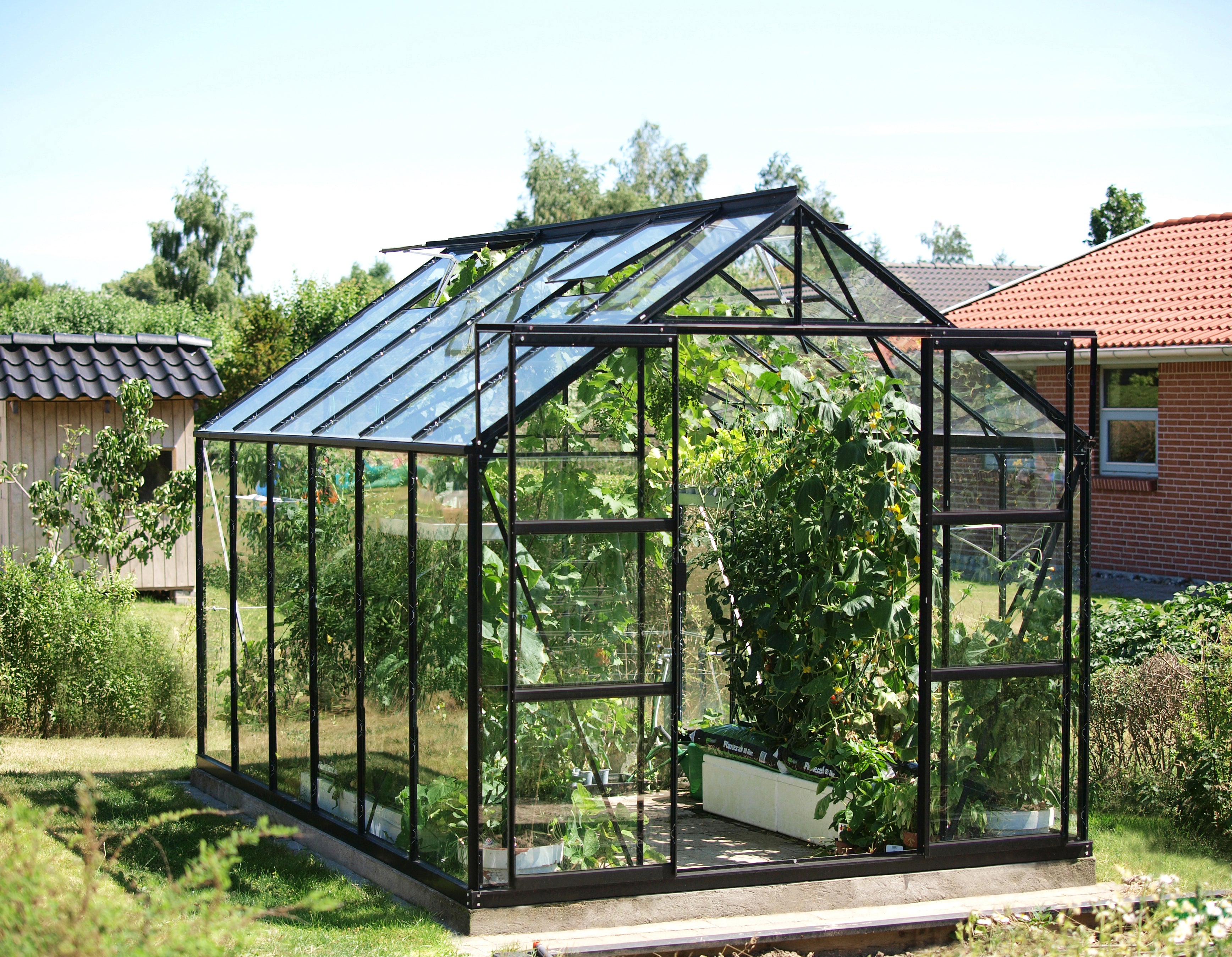 Gewächshaus Uranus 9900 ESG 3mm, schwarz - Set
