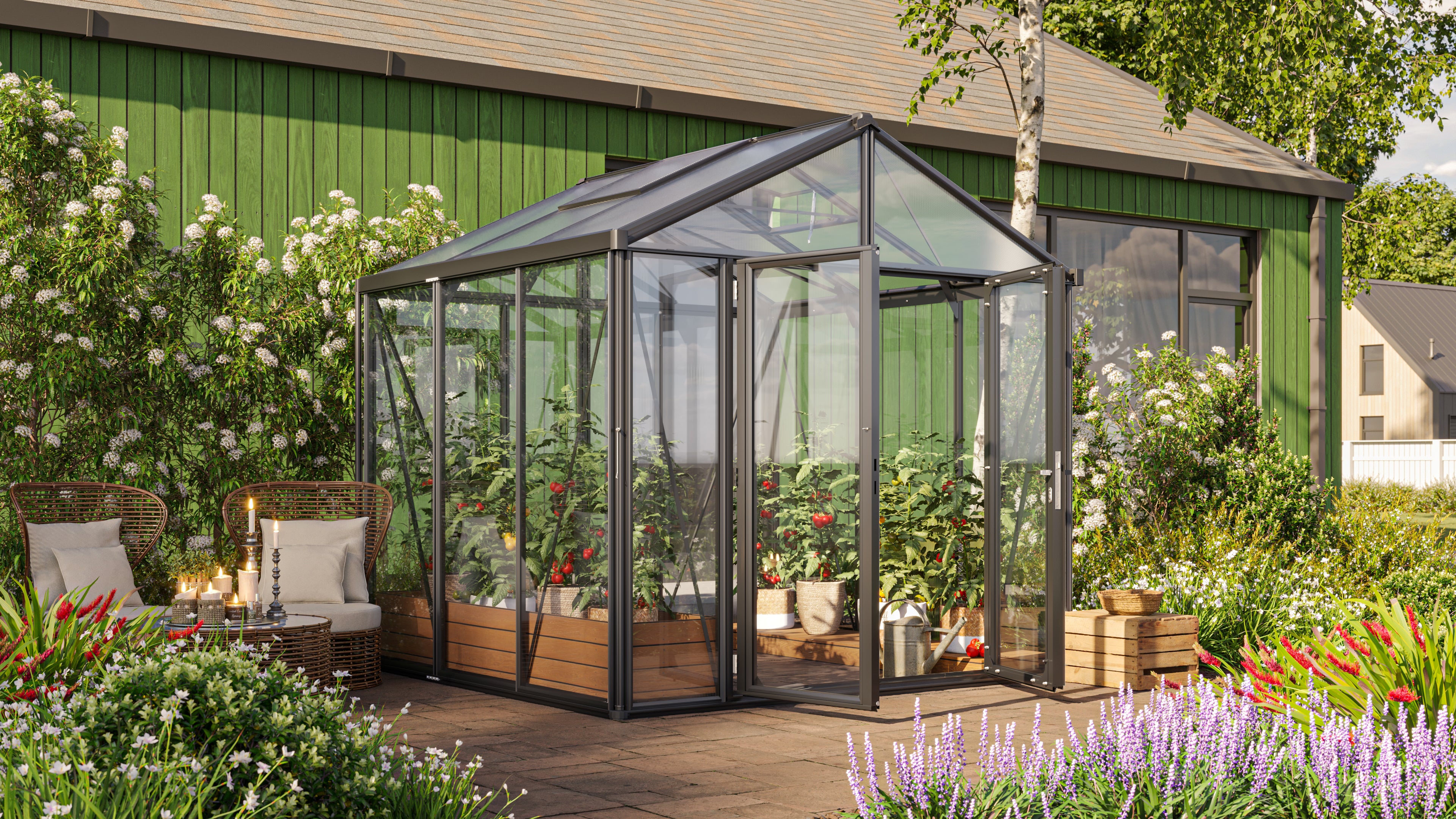 Gewächshaus Zeus Comfort 6200 ESG/HKP, schwarz