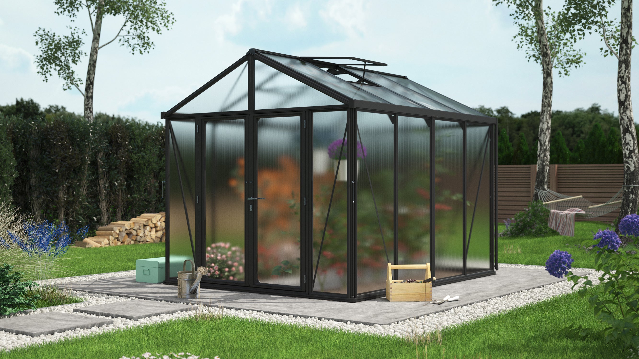 Gewächshaus Zeus Comfort 8100 HKP 16mm, schwarz