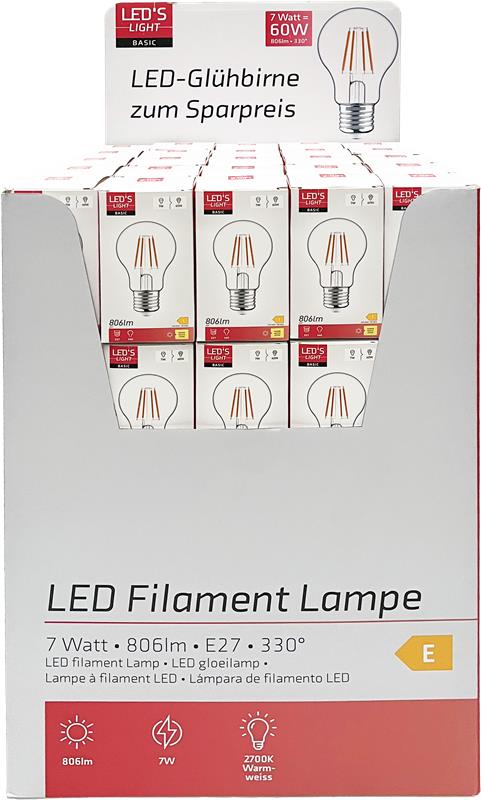LED Filament-Glühbirne E27, 7 Watt