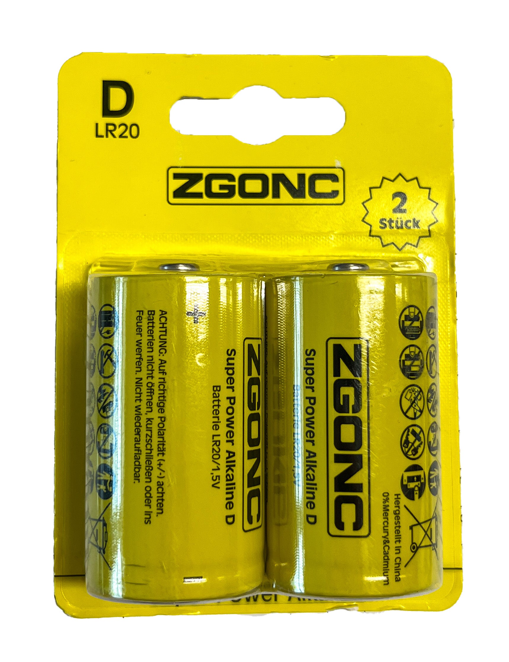 2 Batterien Mono D LR20
