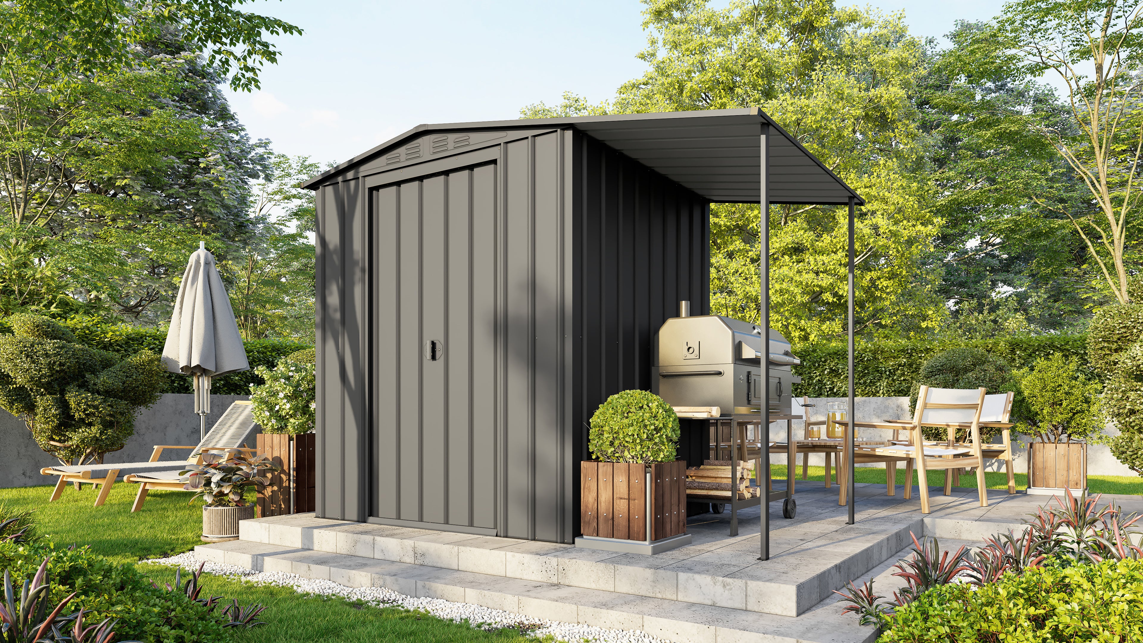Metallgerätehaus Gartenmanager Dream 65, anthrazit - Set